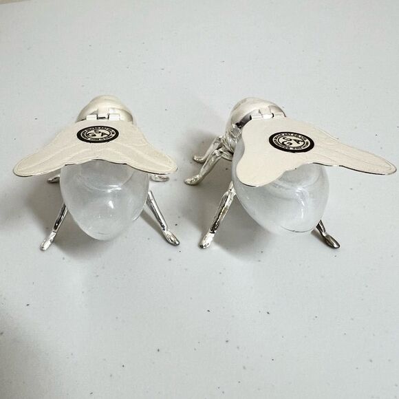NIB Godinger Silver Art Silver Plated Bee Salt & Pepper Shaker Set - Picture 7 of 10